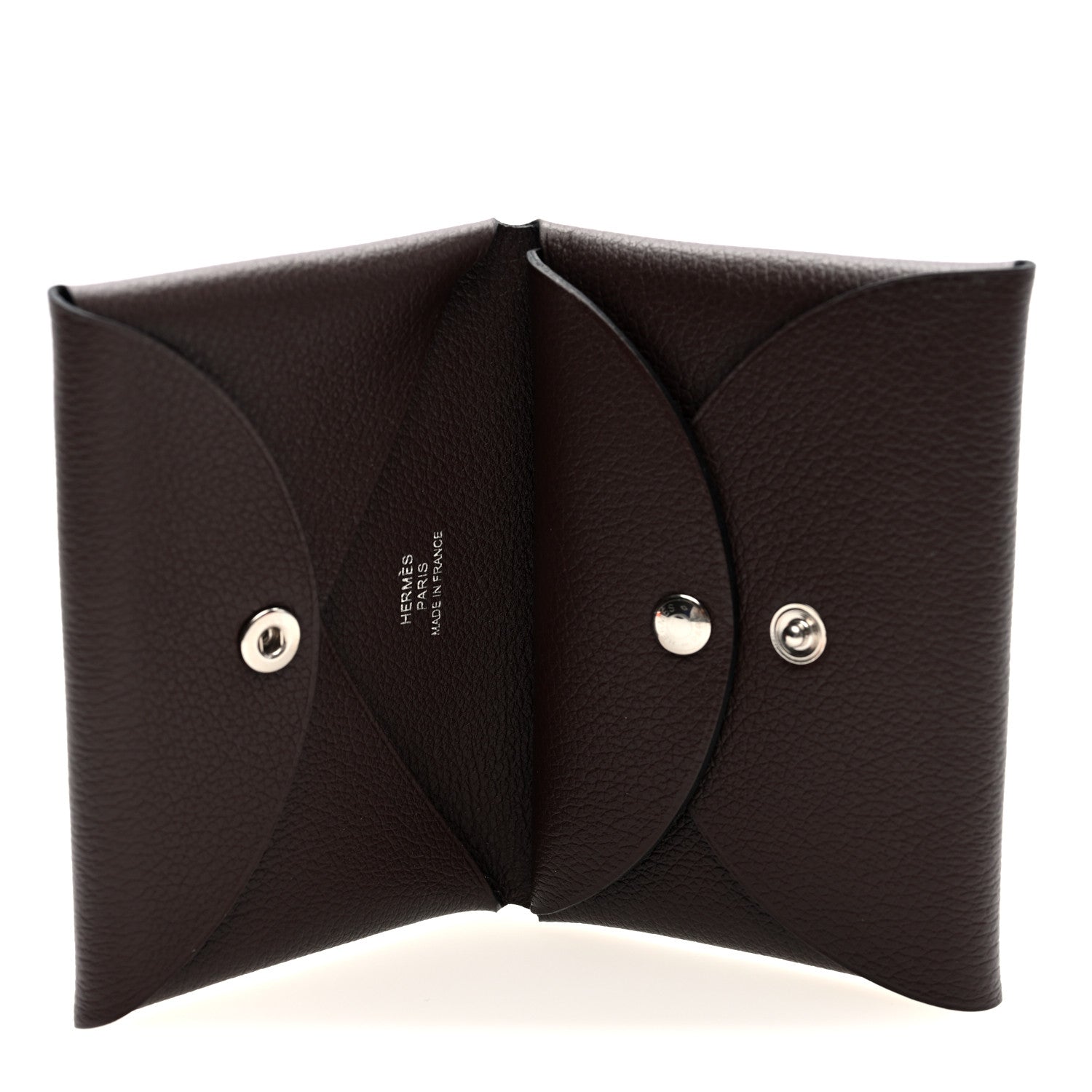 Hermes Evercolor Calvi Duo Card Case Chocolate 5 of 8