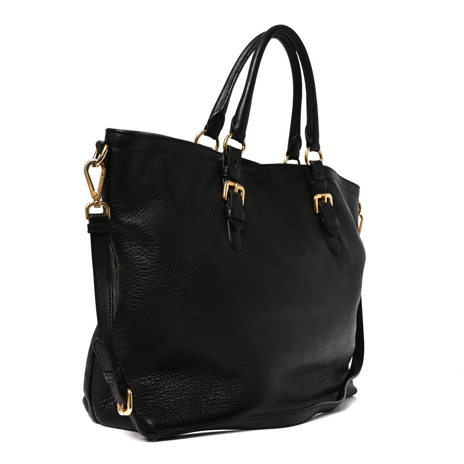 Prada Vitello Daino Tote Black 5 of 17