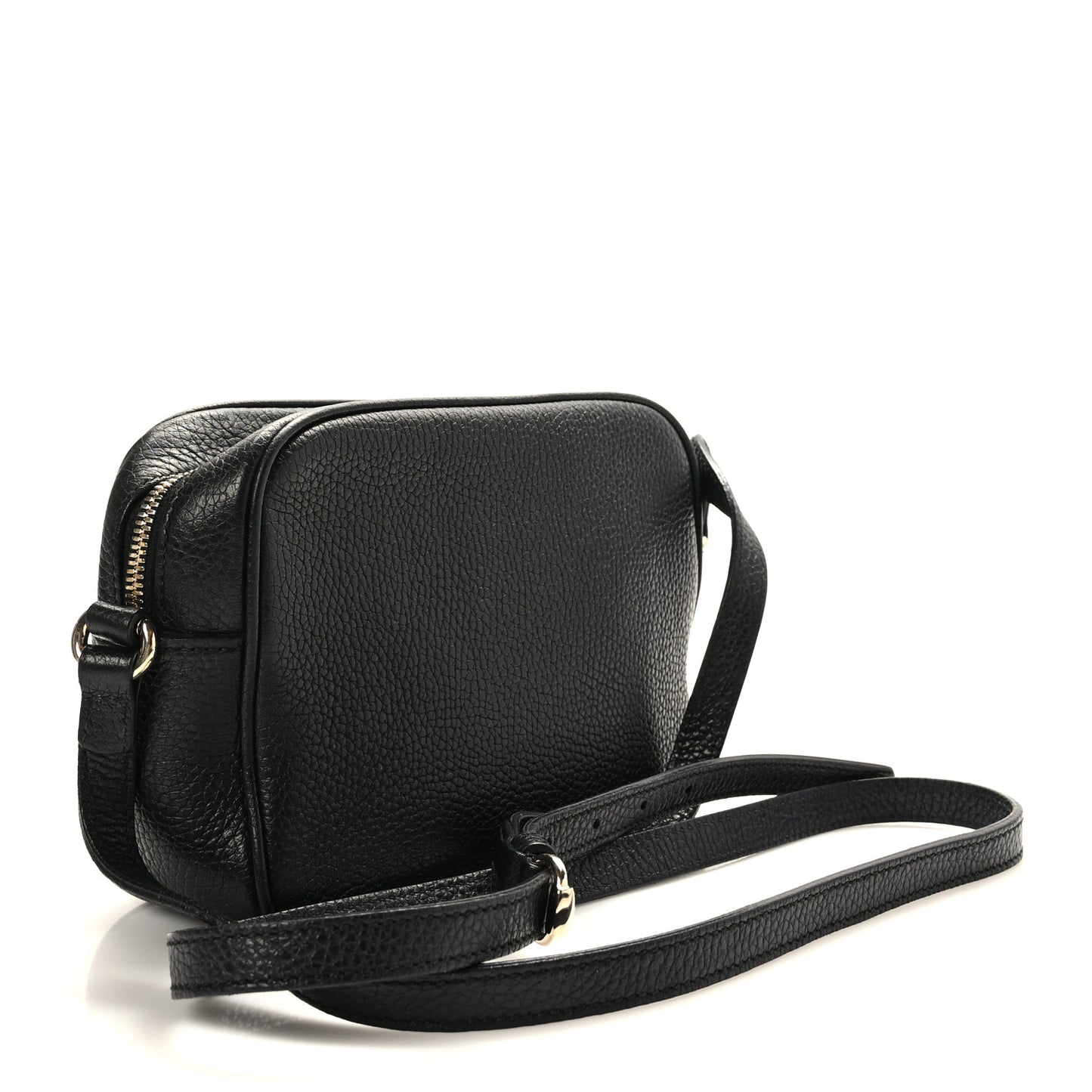 Pebbled Calfskin Small Soho Disco Bag Black