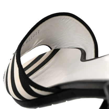 Chanel Striped CC Mules 41 Black White 12 of 12