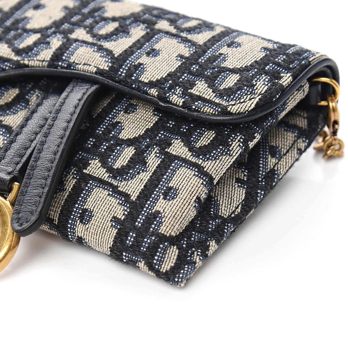 Oblique Nano Saddle Chain Pouch Blue