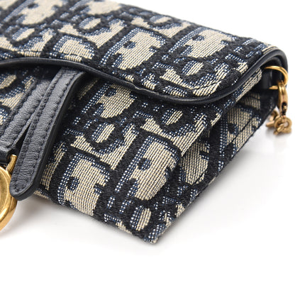 Christian Dior Oblique Nano Saddle Chain Pouch Blue 7 of 8