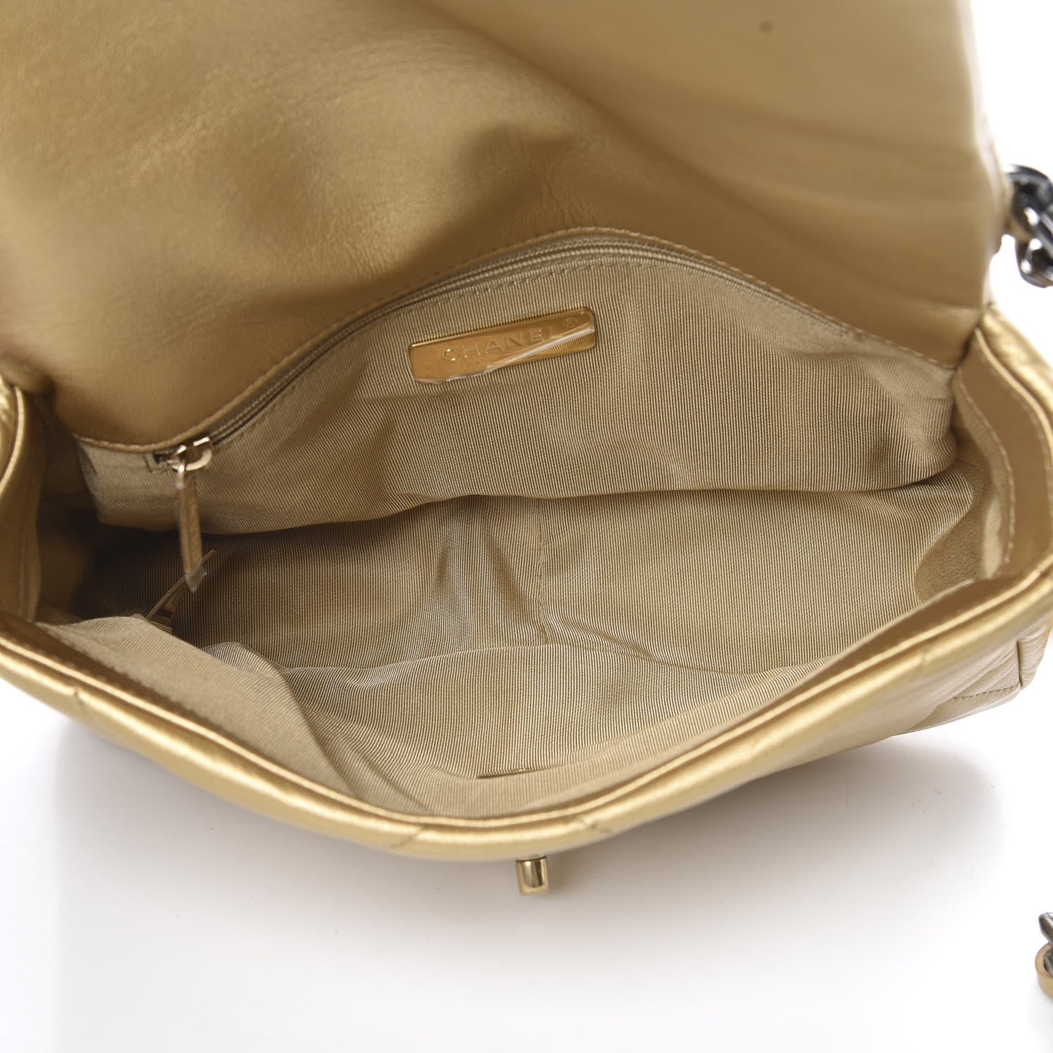 Chanel Metallic Goatskin Quilted Medium 19 Flap Gold 5 of 11