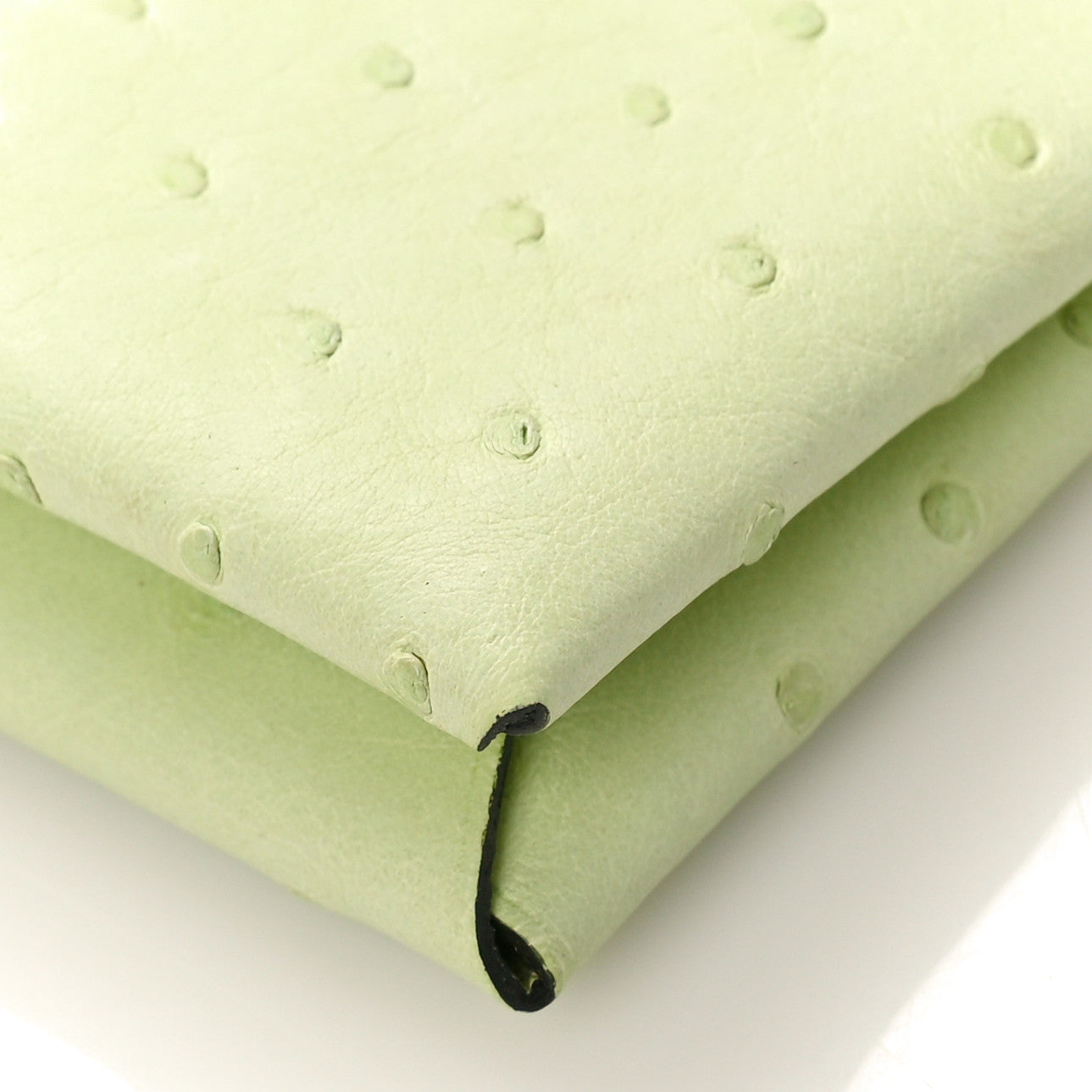 Ostrich Calvi Card Case Jaune Bourgeon