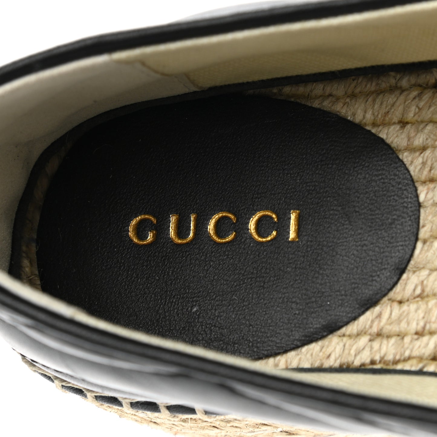 Nappa Matelasse GG Marmont Platform Espadrilles 35.5 Black