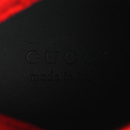 Gucci Quebec Calfskin Technical Jersey Knit GG Monogram Mens Horsebit Ankle Boots 11.5 Black Light Hibiscus Red 9 of 12