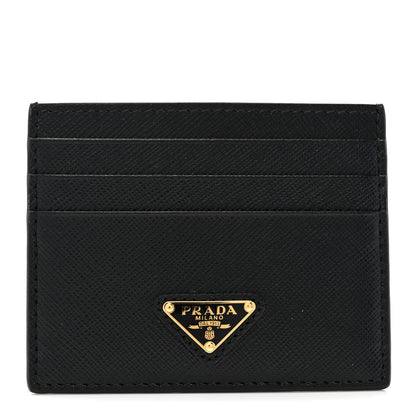 Prada Saffiano Triangle Card Case Black 1 of 7