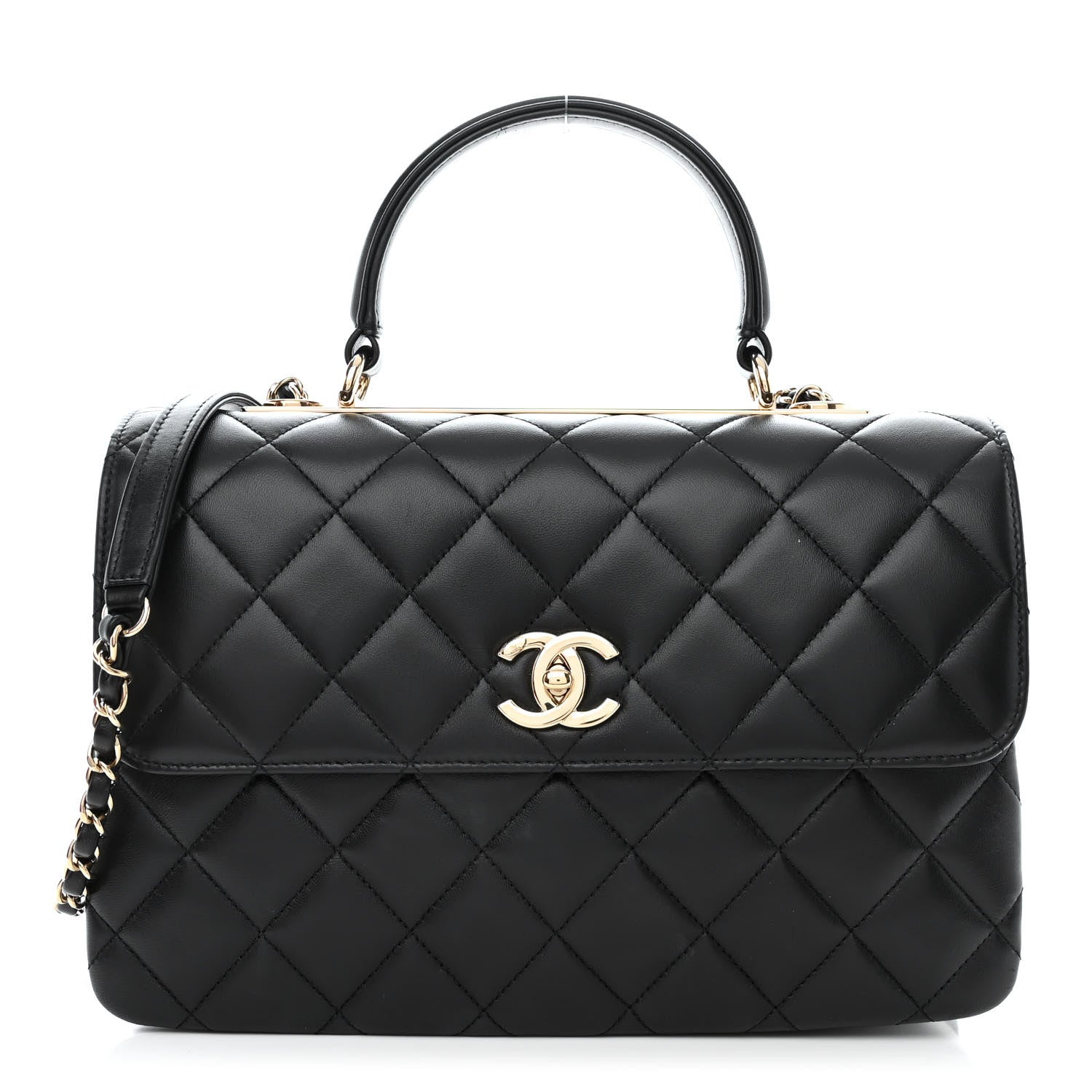 Chanel Lambskin Quilted Medium Trendy CC Flap Dual Handle Bag Black 1 of 14
