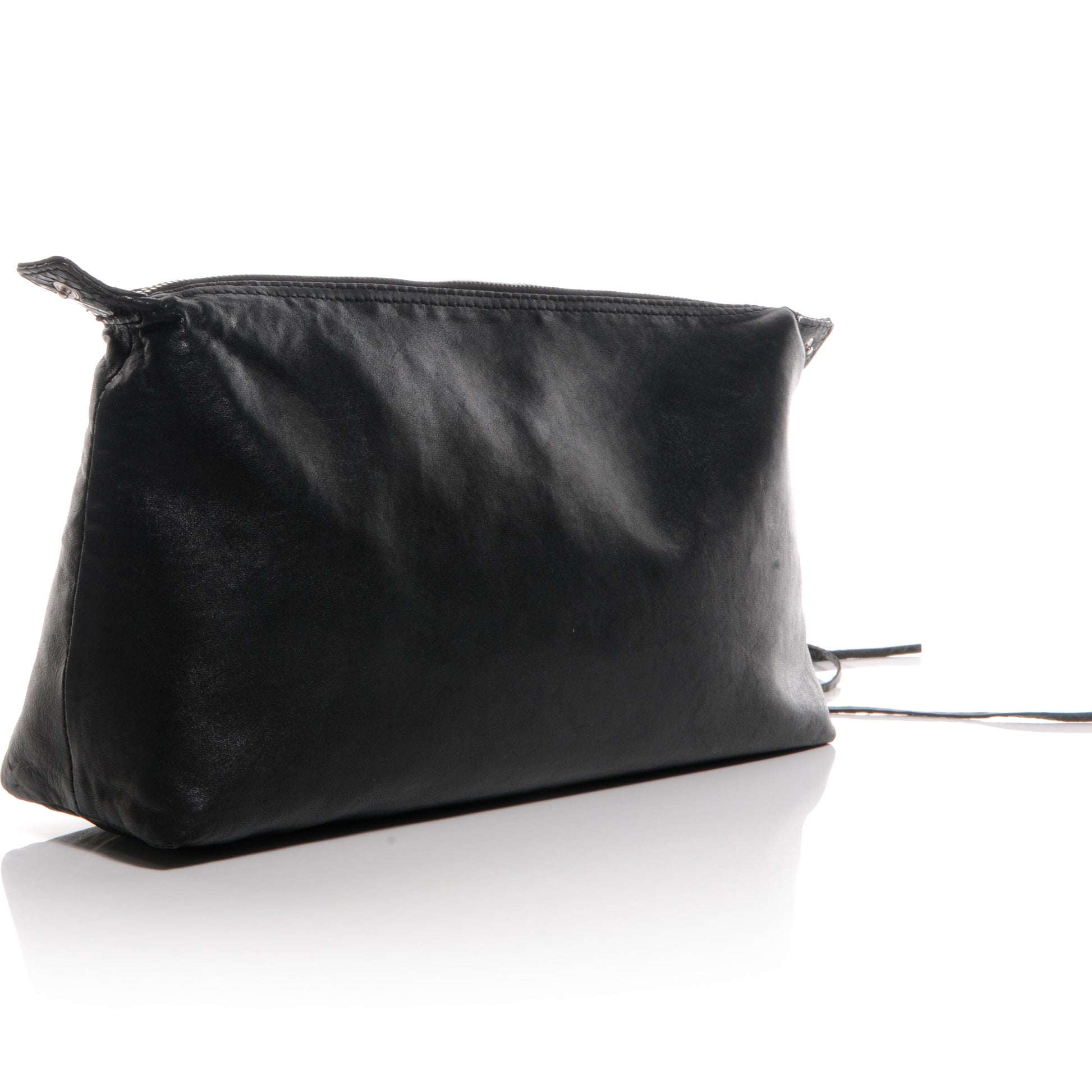 Chanel Lambskin Python Tassel Cerf Pochette Black 3 of 7