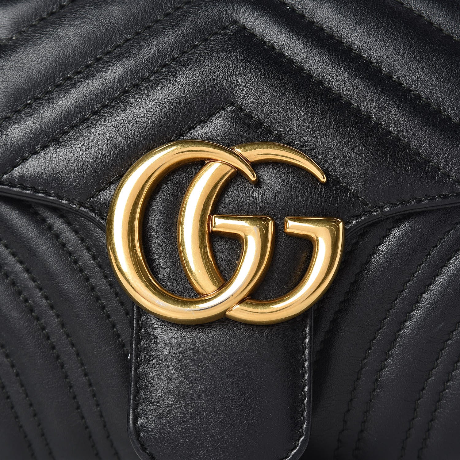 Gucci Calfskin Matelasse Small GG Marmont Shoulder Bag Black 16 of 16