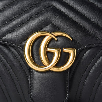 Gucci Calfskin Matelasse Small GG Marmont Shoulder Bag Black 16 of 16