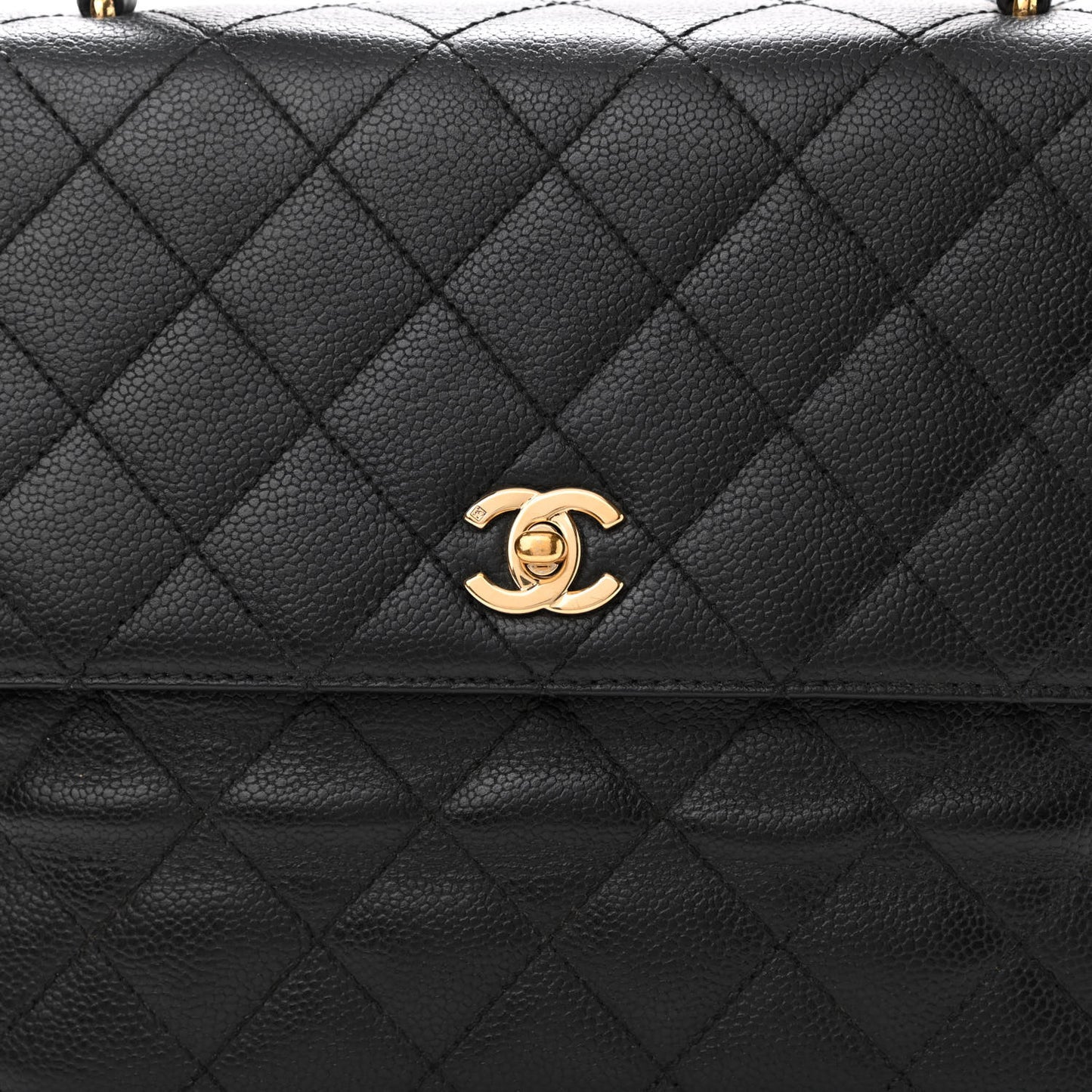 Caviar Quilted Jumbo Kelly Flap Black