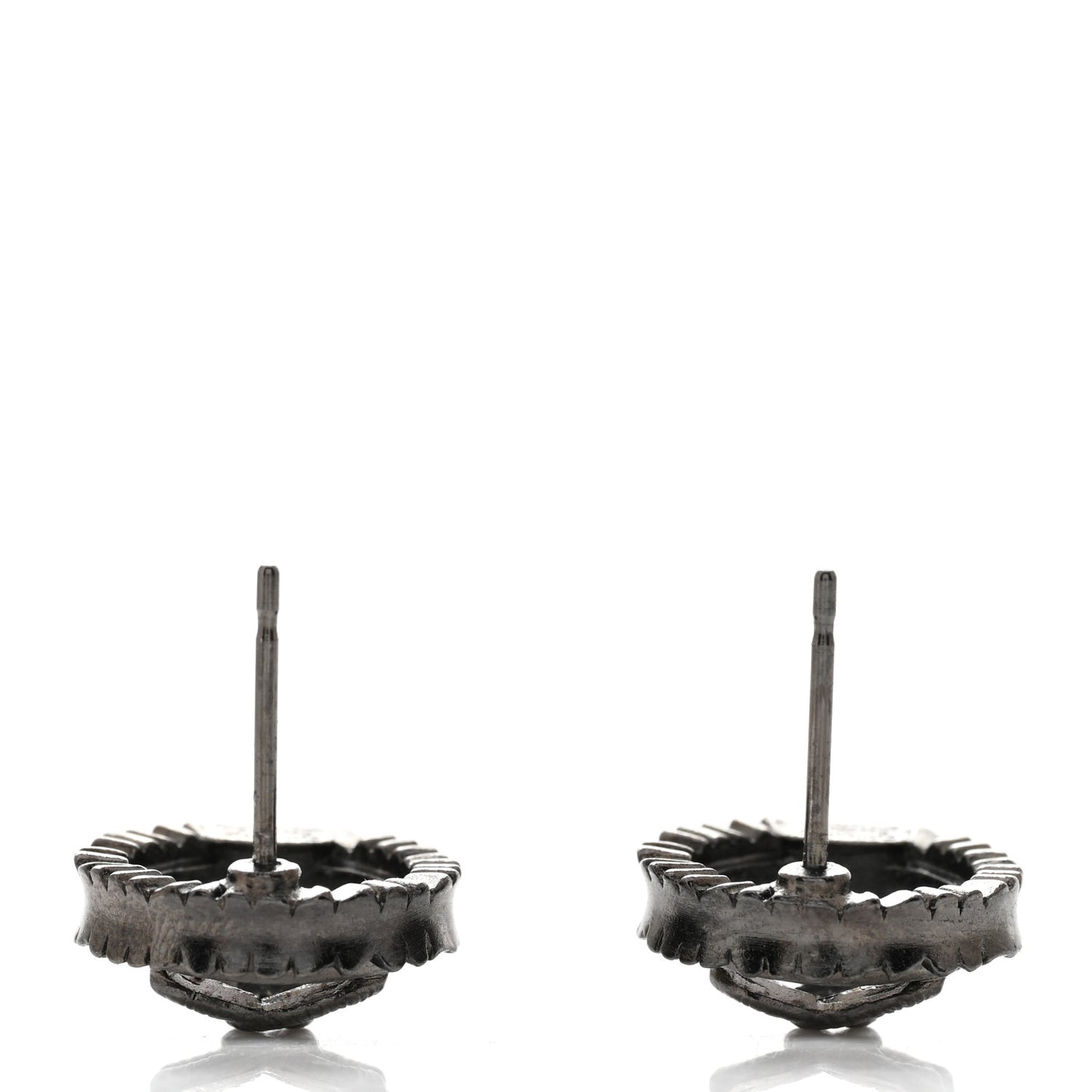 Ruthenium Crystal CC Round Earrings Silver