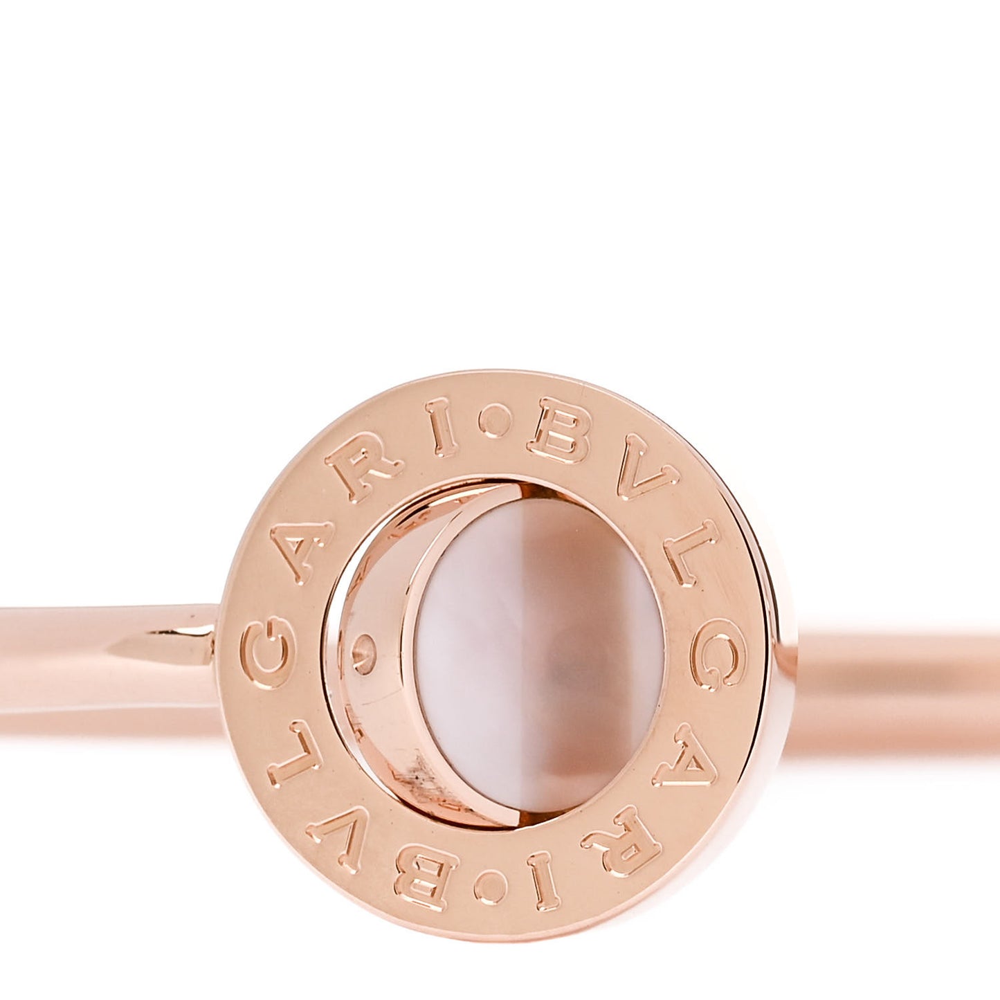 18K Rose Gold Mother of Pearl Carnelian BVLGARI BVLGARI Flip Cuff Bracelet S
