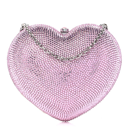 Judith Leiber Crystal Heart Minaudiere Clutch Pink 1 of 9