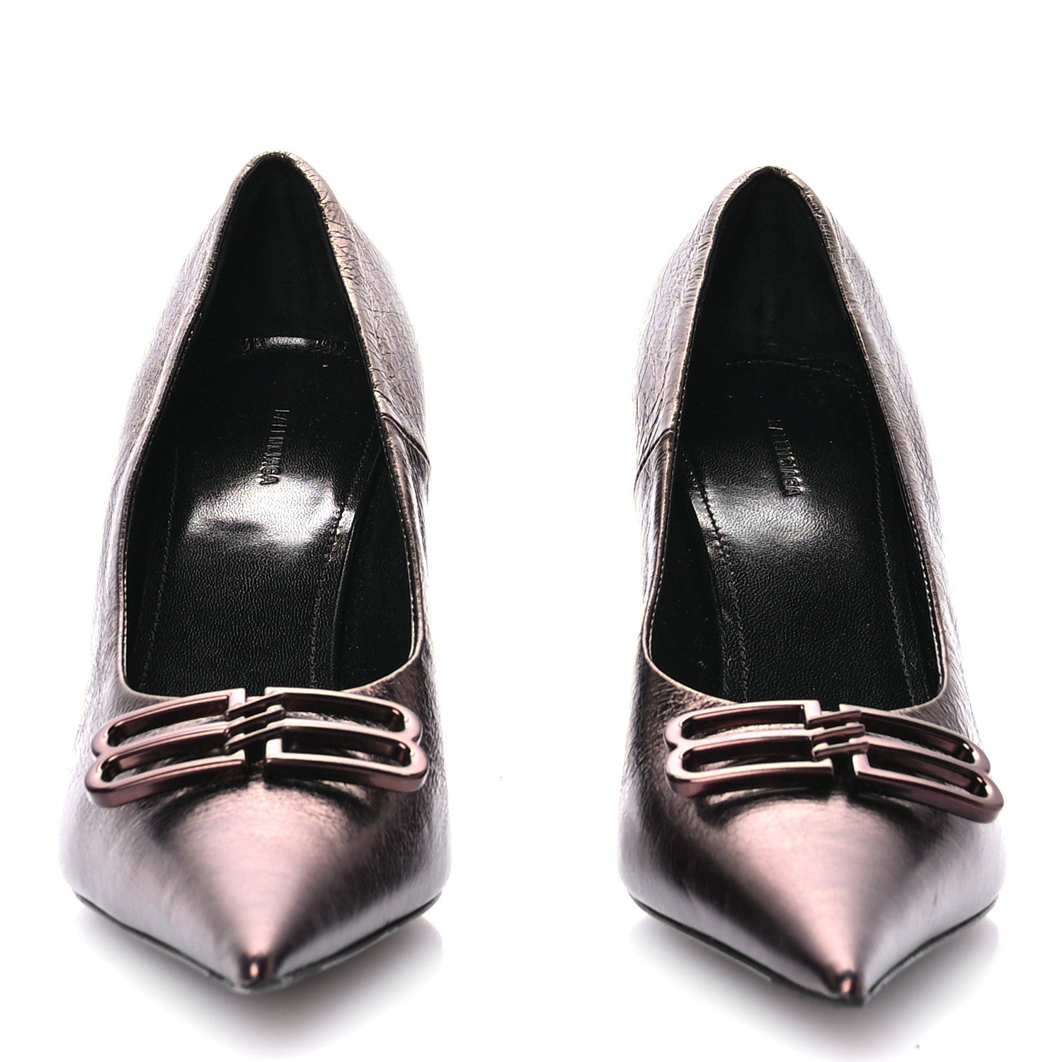 Balenciaga Metallic Calfskin BB Square Knife 80mm Pumps 37 Bronze 2 of 7