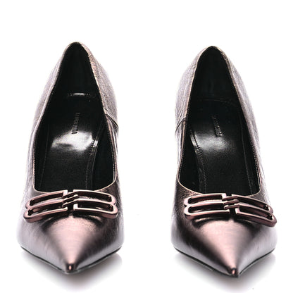 Balenciaga Metallic Calfskin BB Square Knife 80mm Pumps 37 Bronze 2 of 7
