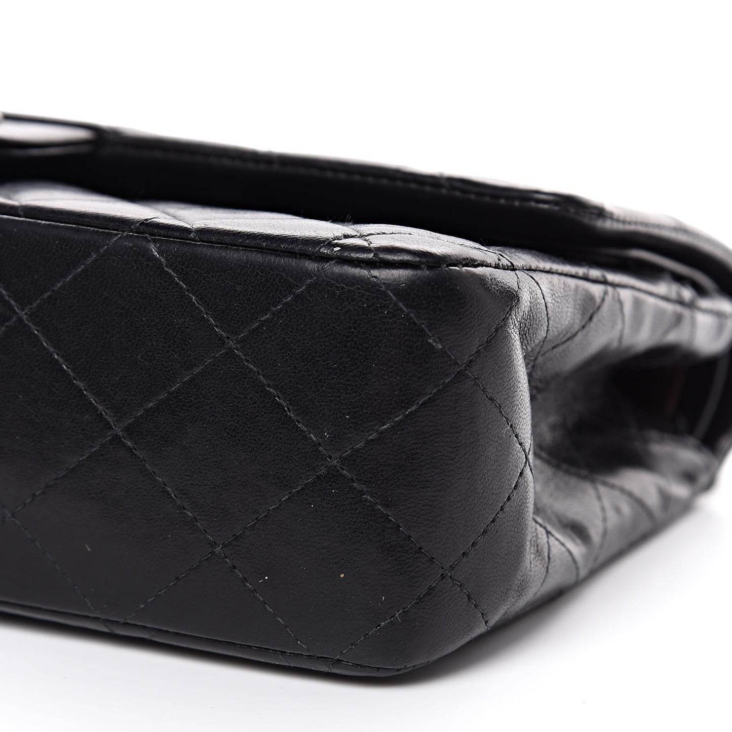 Lambskin Quilted Medium Double Flap Black