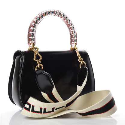 Gucci Calfskin Plexiglass Medium Classic 2 Top Handle Bag Black 3 of 9