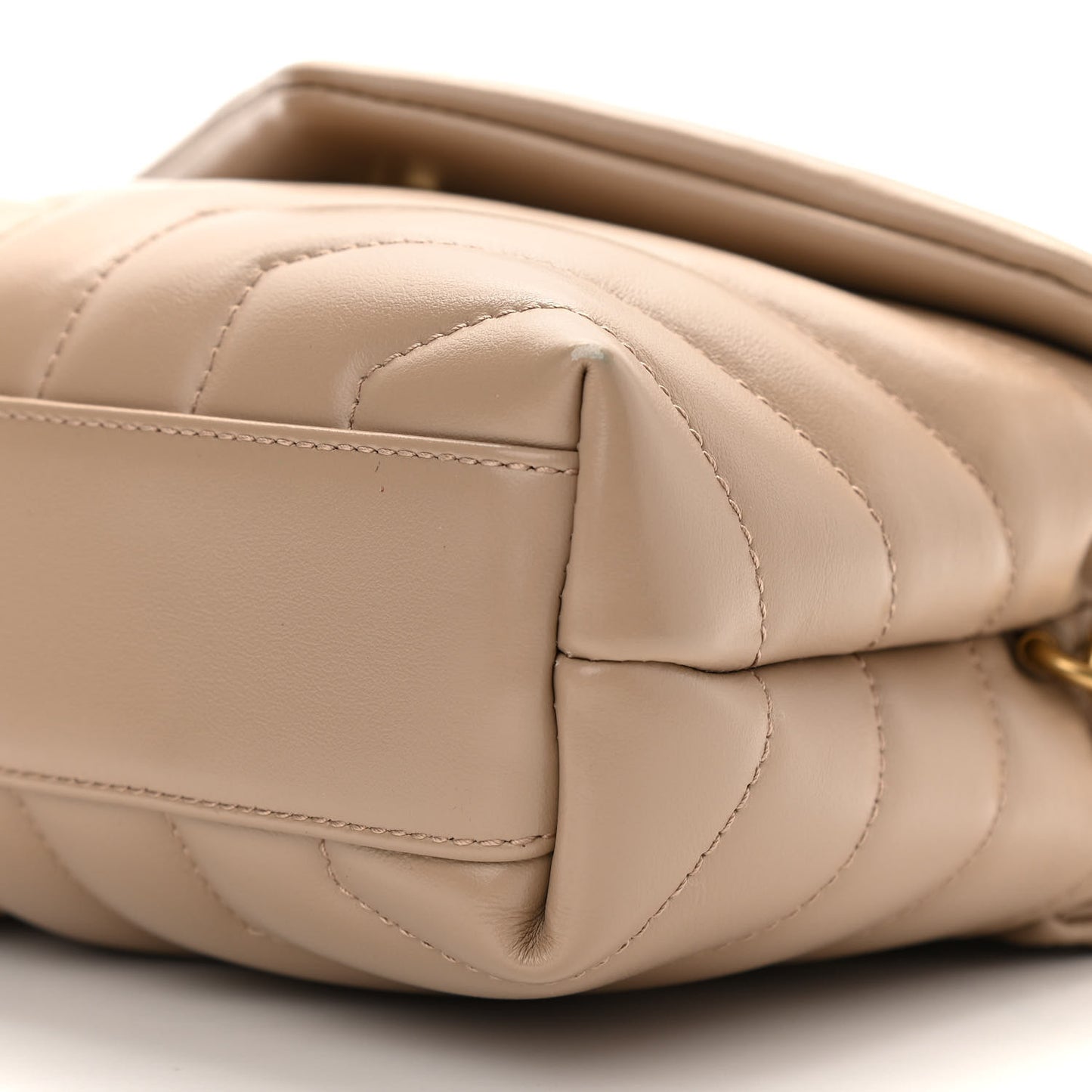 Calfskin Y Quilted Monogram Toy Loulou Crossbody Bag Dark Beige