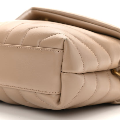 Saint Laurent Calfskin Y Quilted Monogram Toy Loulou Crossbody Bag Dark Beige 6 of 10