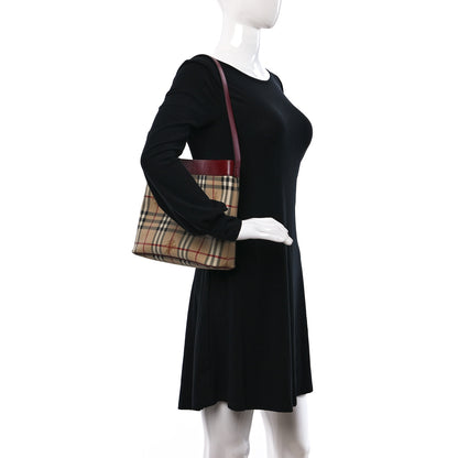 Burberry Haymarket Check Shoulder Bag Red 2 of 8
