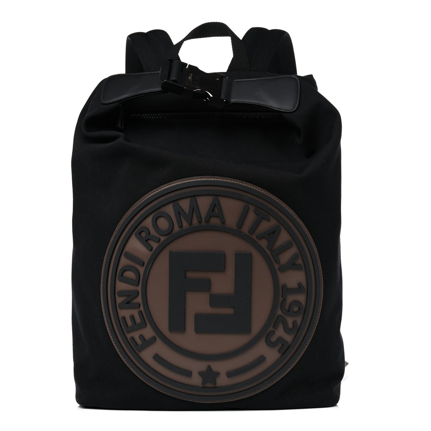 Nylon Stamp Patch Cross Strap Backpack Black Maya