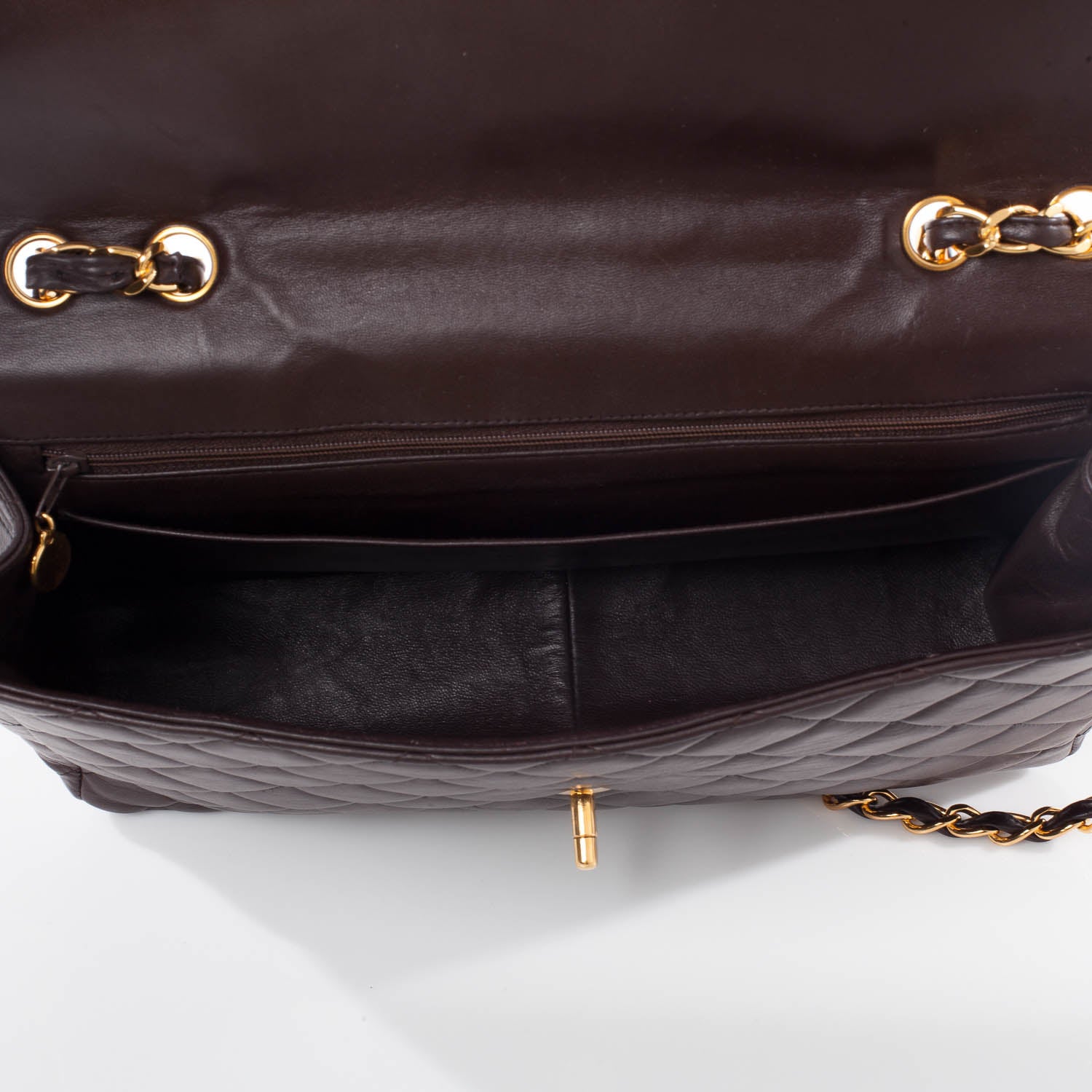 Chanel Lambskin Jumbo Single Flap Brown 10 of 10