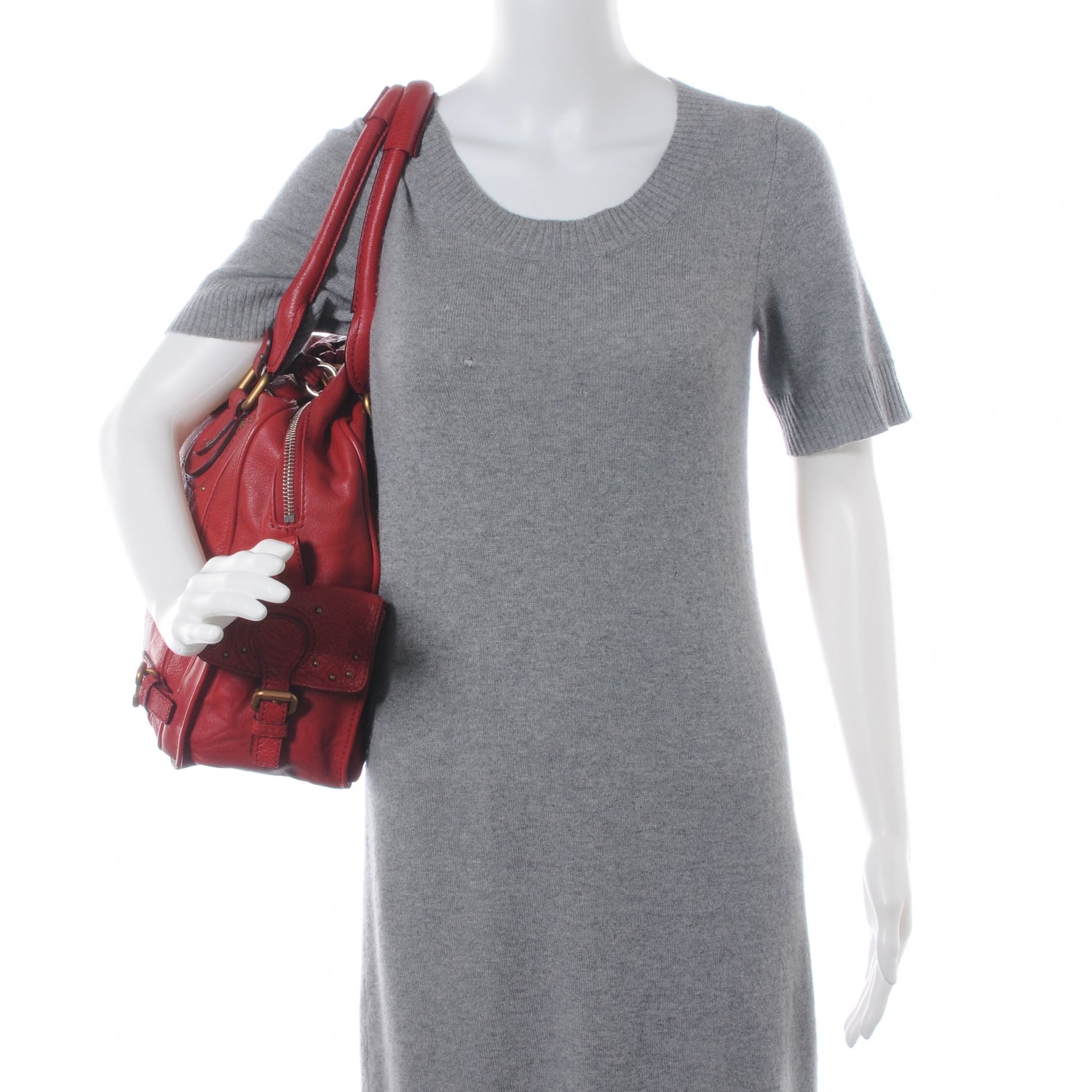 Chloe Leather Paddington Tote Red 2 of 8