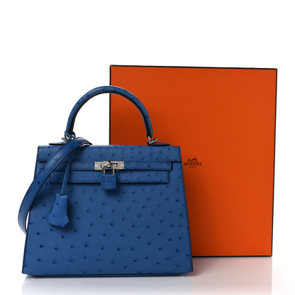 Hermes Ostrich Kelly Sellier 25 Mykonos 9 of 9