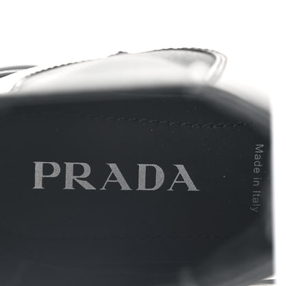 Prada Spazzolato Rois Triangle Monolith Chelsea 55mm Boots 38 Black 8 of 11
