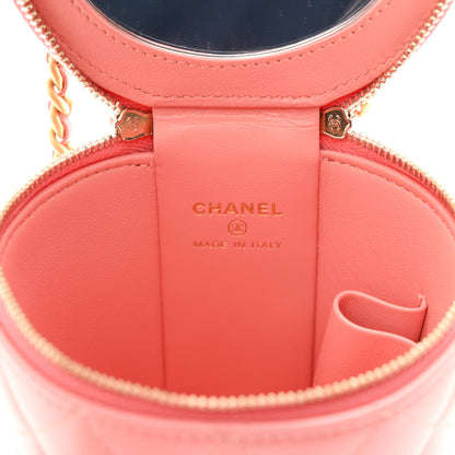 Chanel Lambskin Quilted Afternoon Tea Top Handle Vanity Case With Chain  Light Pink 6 of 10