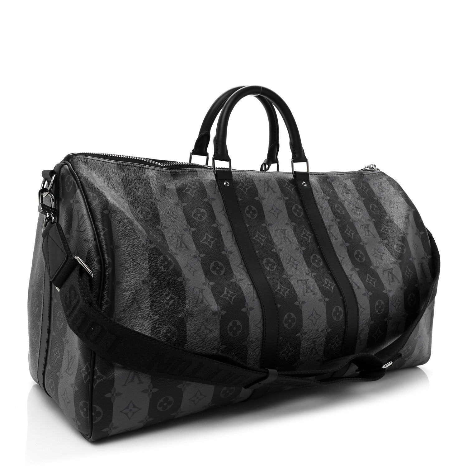 Louis Vuitton X NIGO Monogram Eclipse Stripes LV Keepall Bandouliere 50 3 of 8