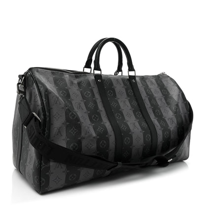 Louis Vuitton X NIGO Monogram Eclipse Stripes LV Keepall Bandouliere 50 3 of 8