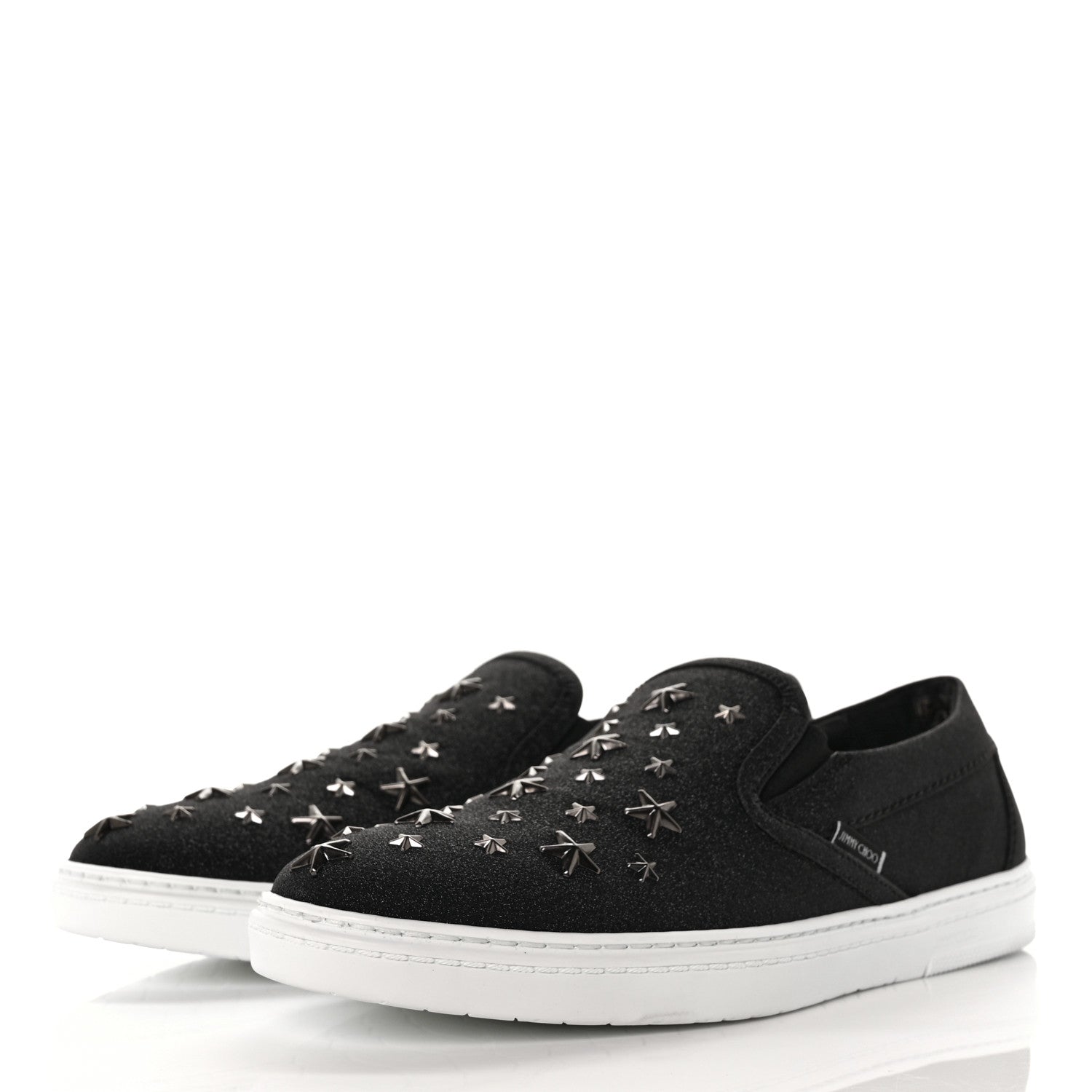 Jimmy Choo Fine Glitter Suede Mens Grove Sneakers 41 Black 3 of 8