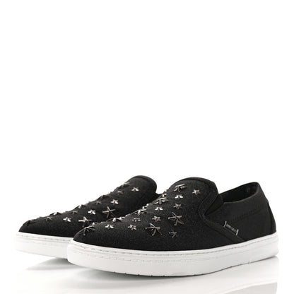 Jimmy Choo Fine Glitter Suede Mens Grove Sneakers 41 Black 3 of 8