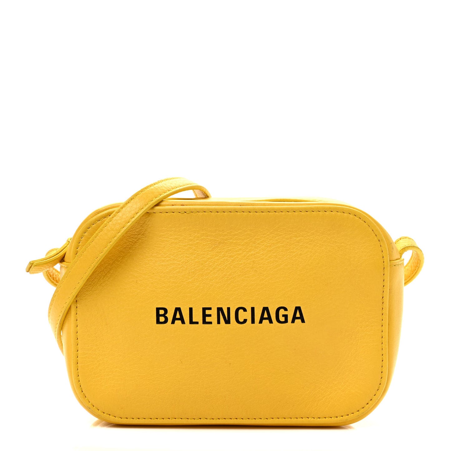 Smooth Calfskin Logo XS Everyday Camera Bag Jaune Soleil Black