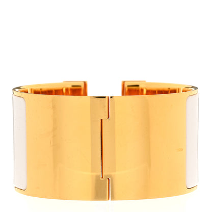 Hermes Enamel Extra Wide Clic Clac H Bracelet GM White 3 of 5