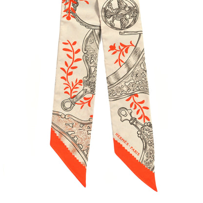 Hermes Silk Etriers Remix Twilly Verveine Orange Kaki 2 of 5