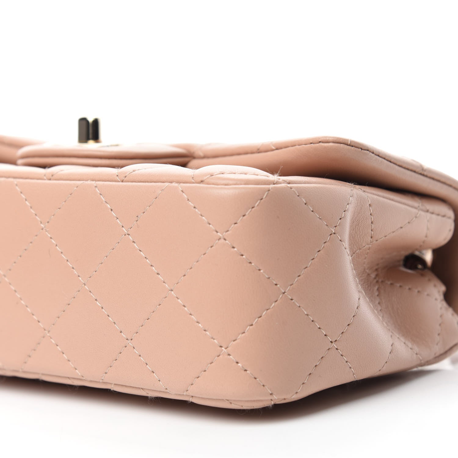 Chanel Lambskin Quilted Mini Rectangular Flap Beige 7 of 10