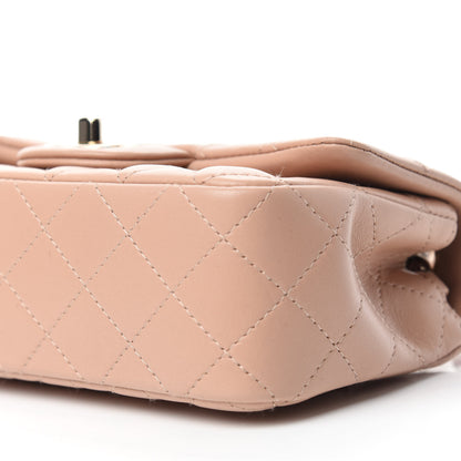 Chanel Lambskin Quilted Mini Rectangular Flap Beige 7 of 10