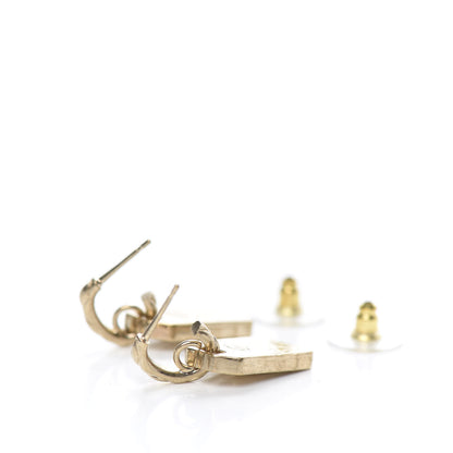 Chanel CC Tag Drop Earrings Gold 3 of 5