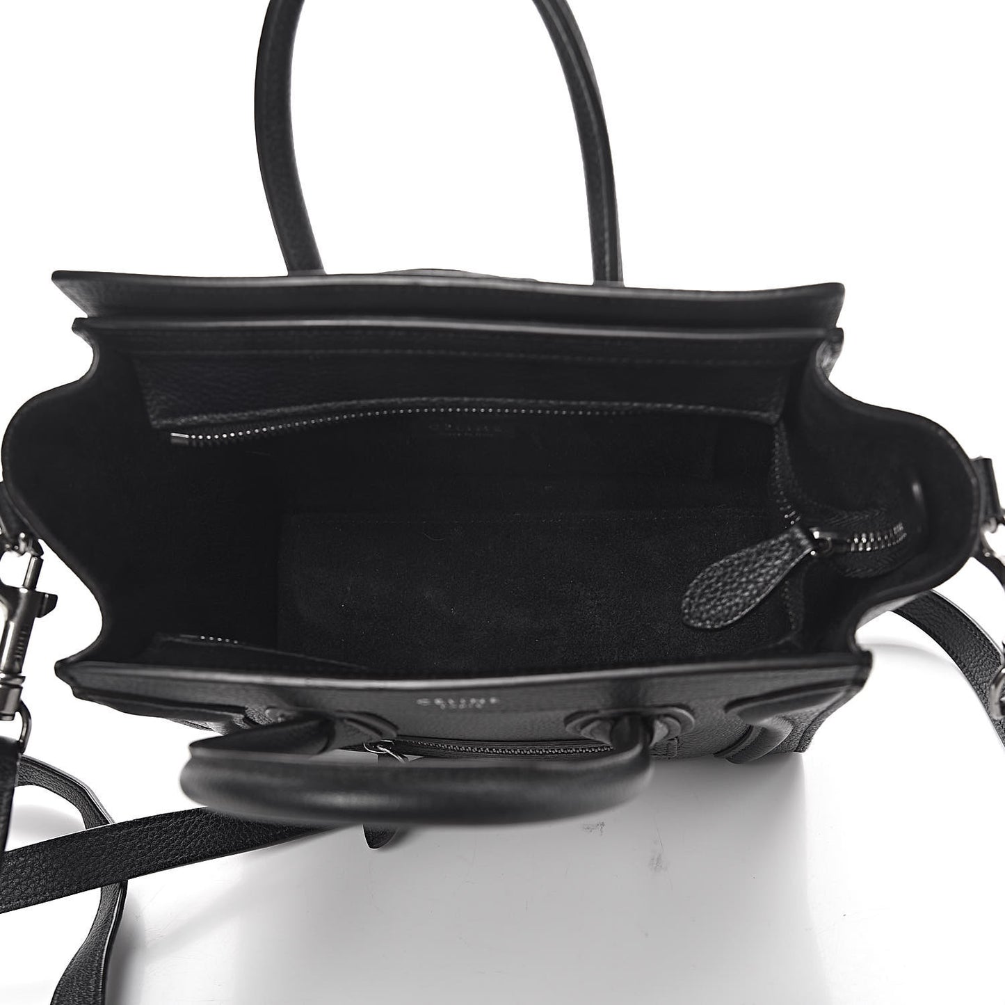 Drummed Calfskin Nano Luggage Black