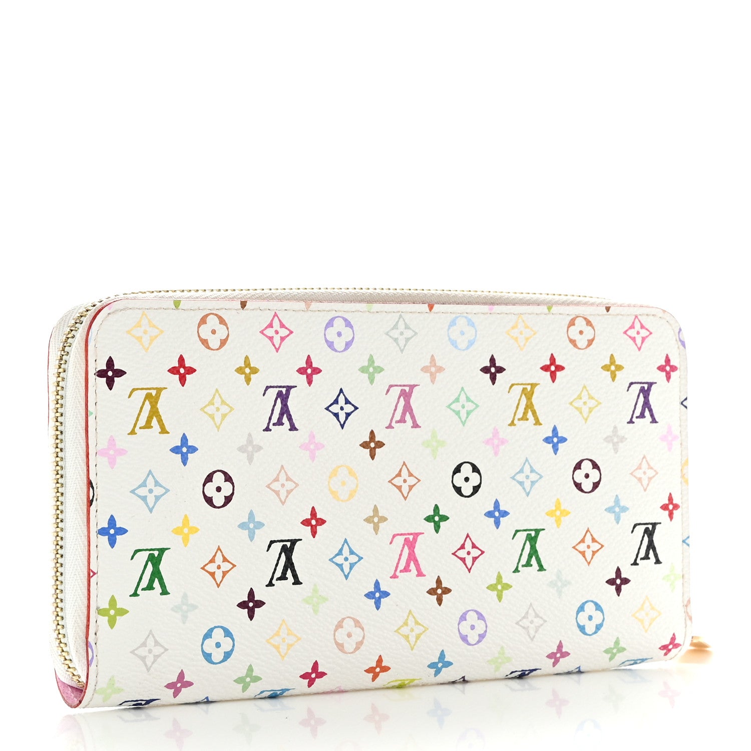 Louis Vuitton Monogram Multicolor Zippy Wallet White Litchi 3 of 7