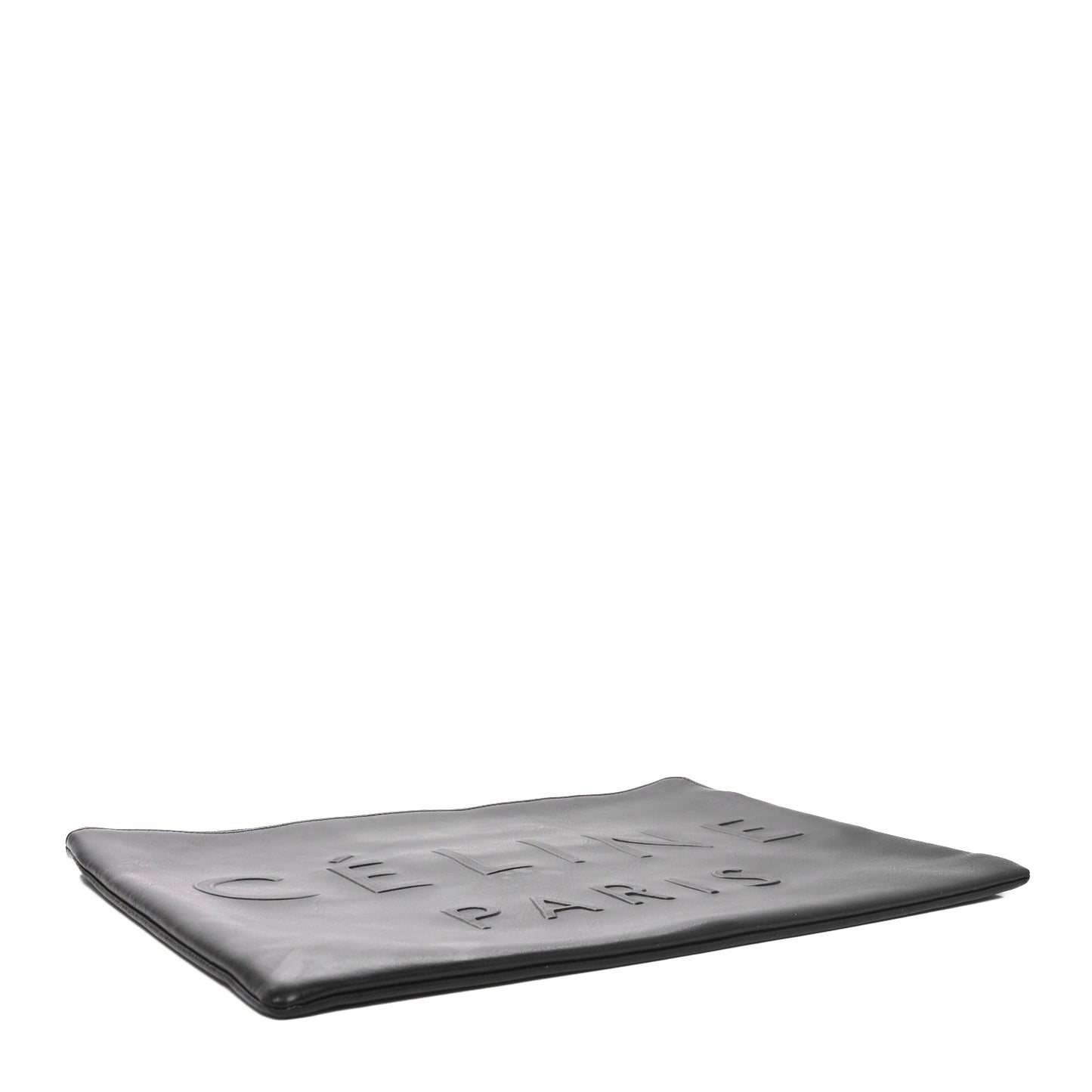 Calfskin Large Made In Clutch Pouch Black