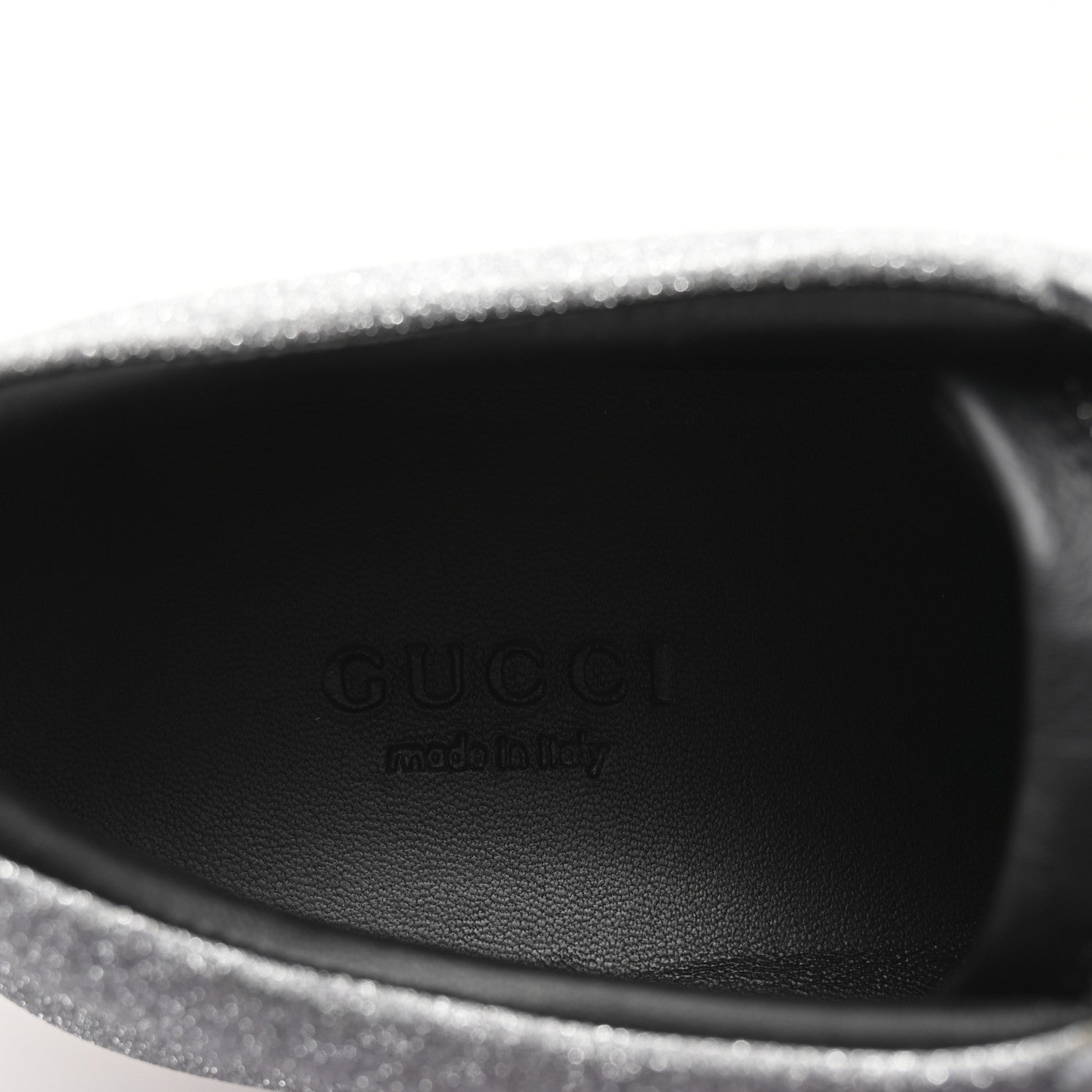 Gucci Glitter Fabric Studded Web Womens Sneakers 36.5 Silver 8 of 10