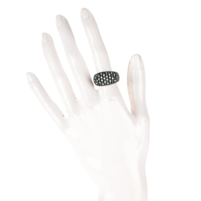 David Yurman Darkened Sterling Silver Diamond 13mm Tempo Ring 52 6.25 2 of 5