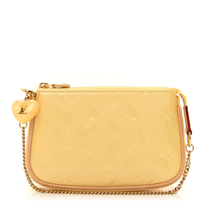 Louis Vuitton Metallic Vernis Valentine Mini Pochette Accessories Banana Fizz 1 of 7