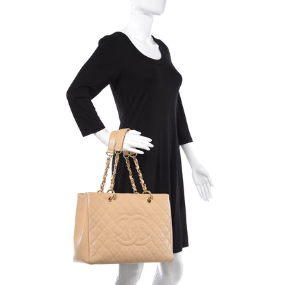 Chanel Caviar Quilted Grand Shopping Tote GST Beige Clair 2 of 16
