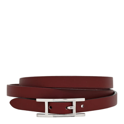 Hermes Chamonix Hapi 3MM Triple Tour Wrap Bracelet L Rouge H 1 of 4